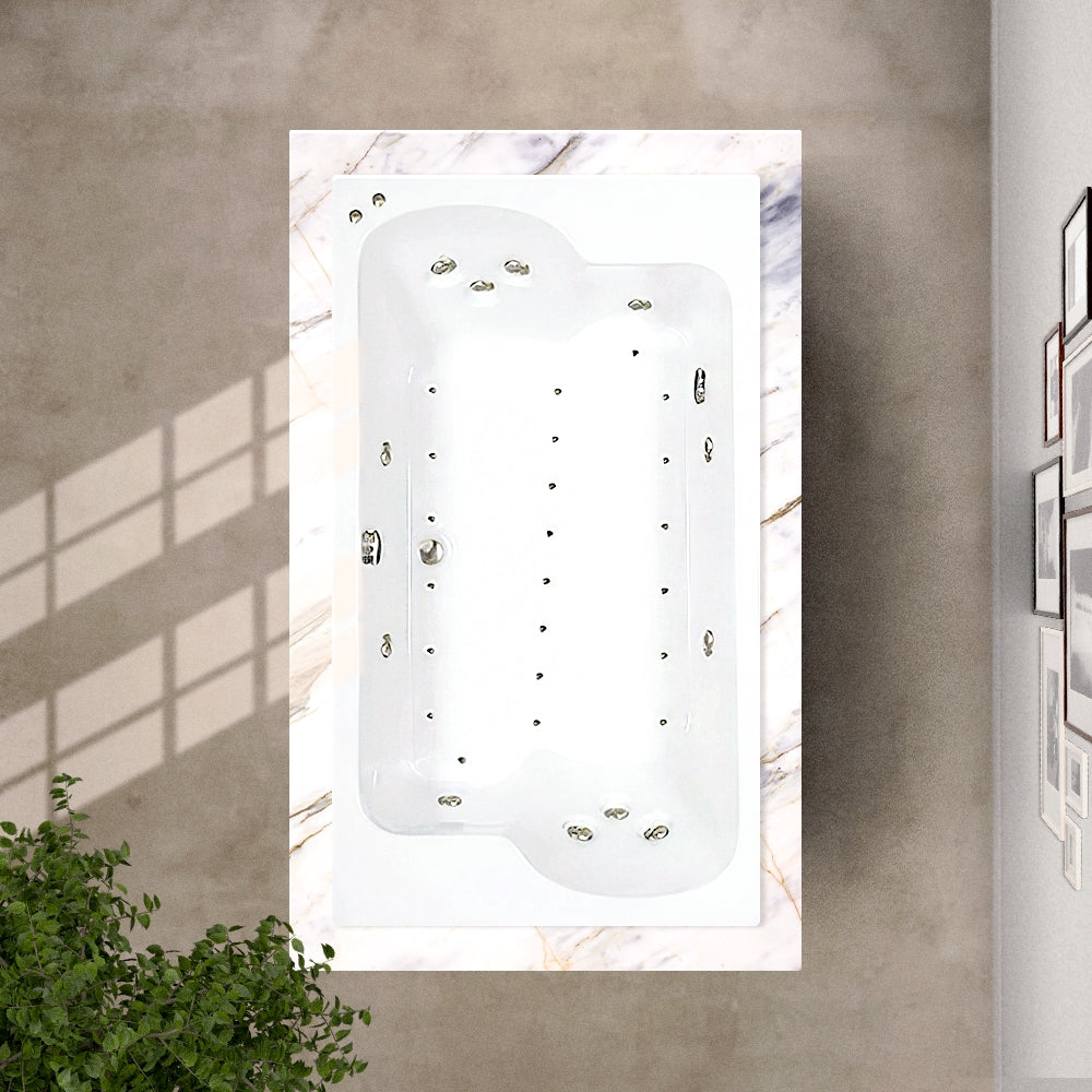 60" x 43" Whirlpool and Air Combination Bathtub