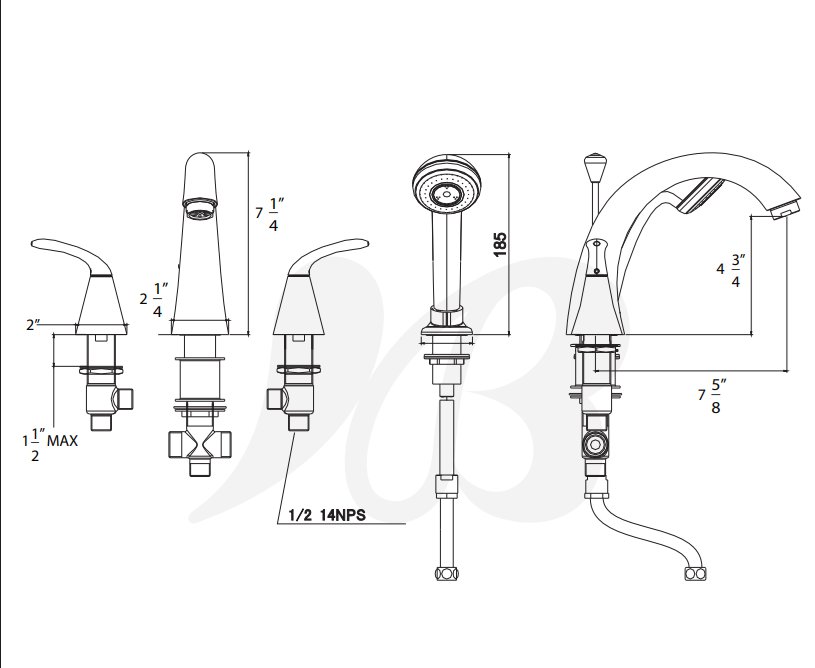 4-Piece Fast Fill Trend Faucet