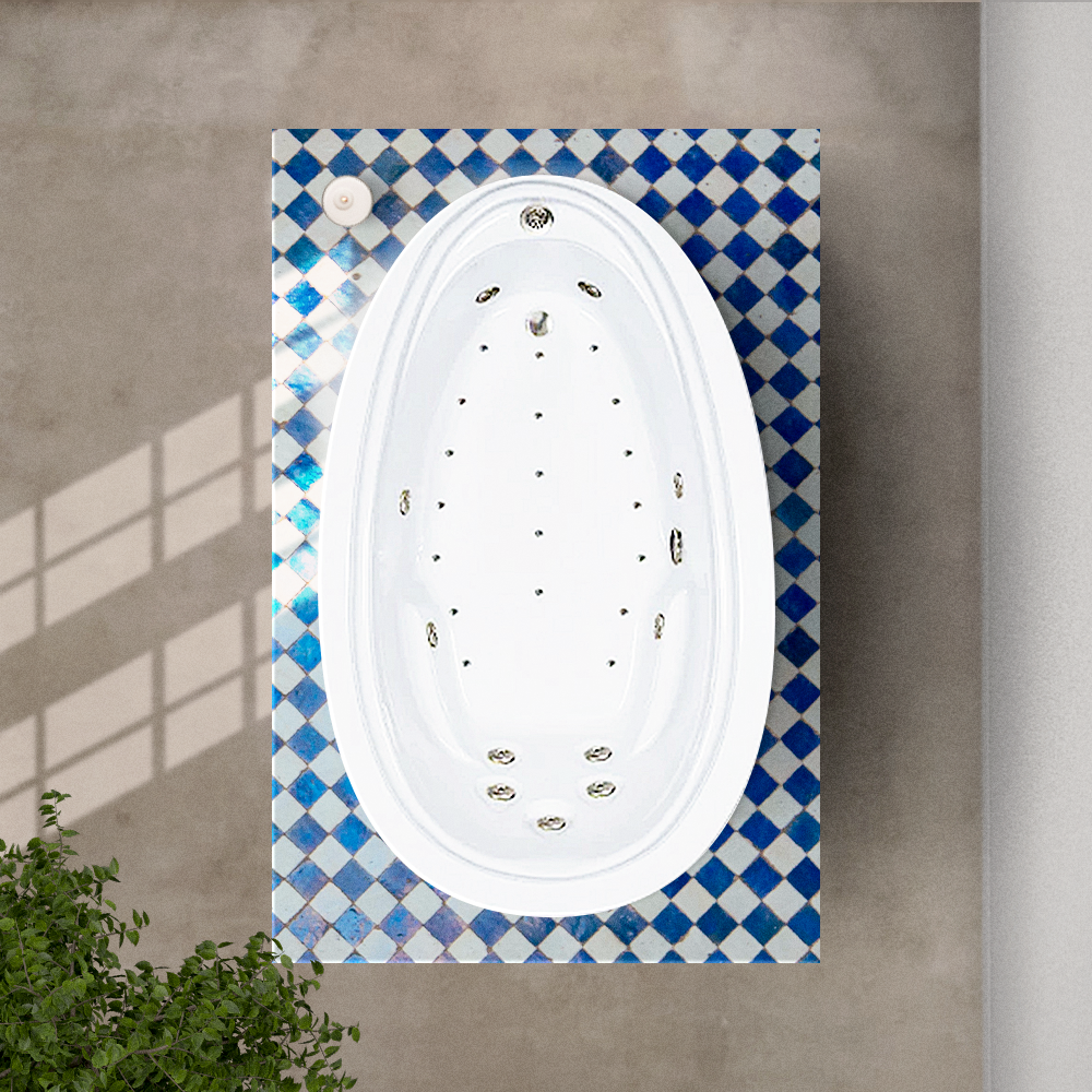 72" x 44" Elite Whirlpool and Air Combination Bathtub