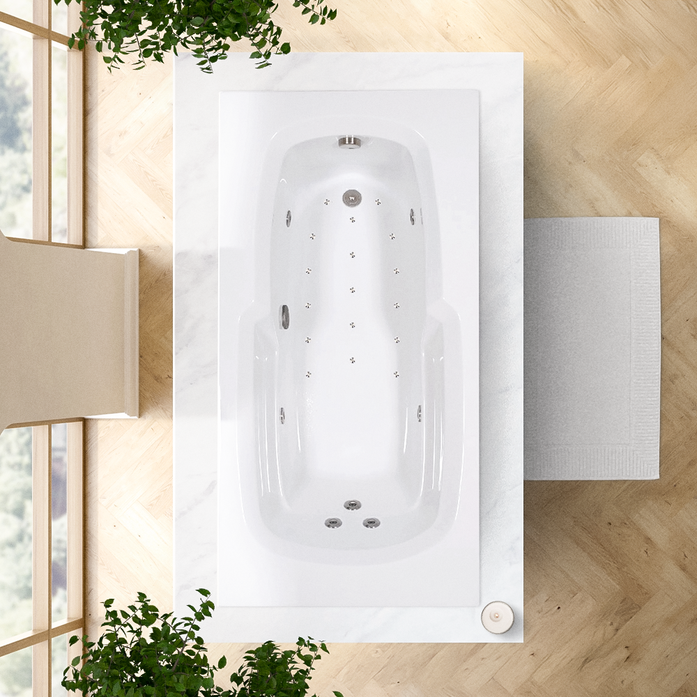 72" x 36" Whirlpool and Air Combination Bathtub
