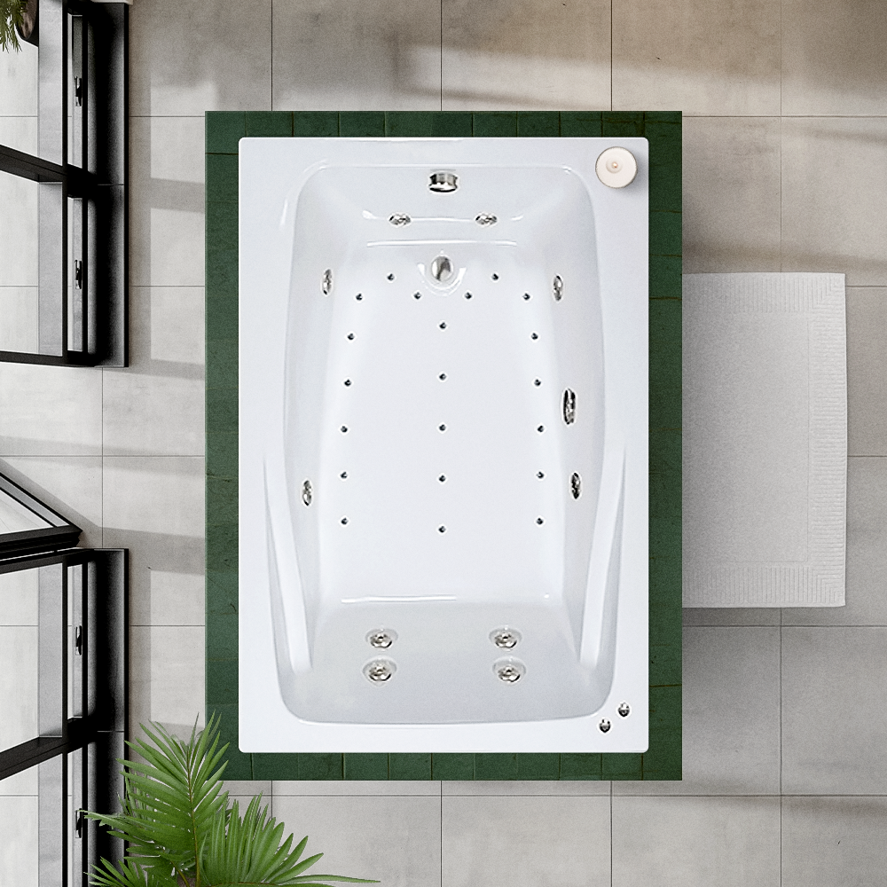 60" x 48" Whirlpool and Air Combination Bathtub