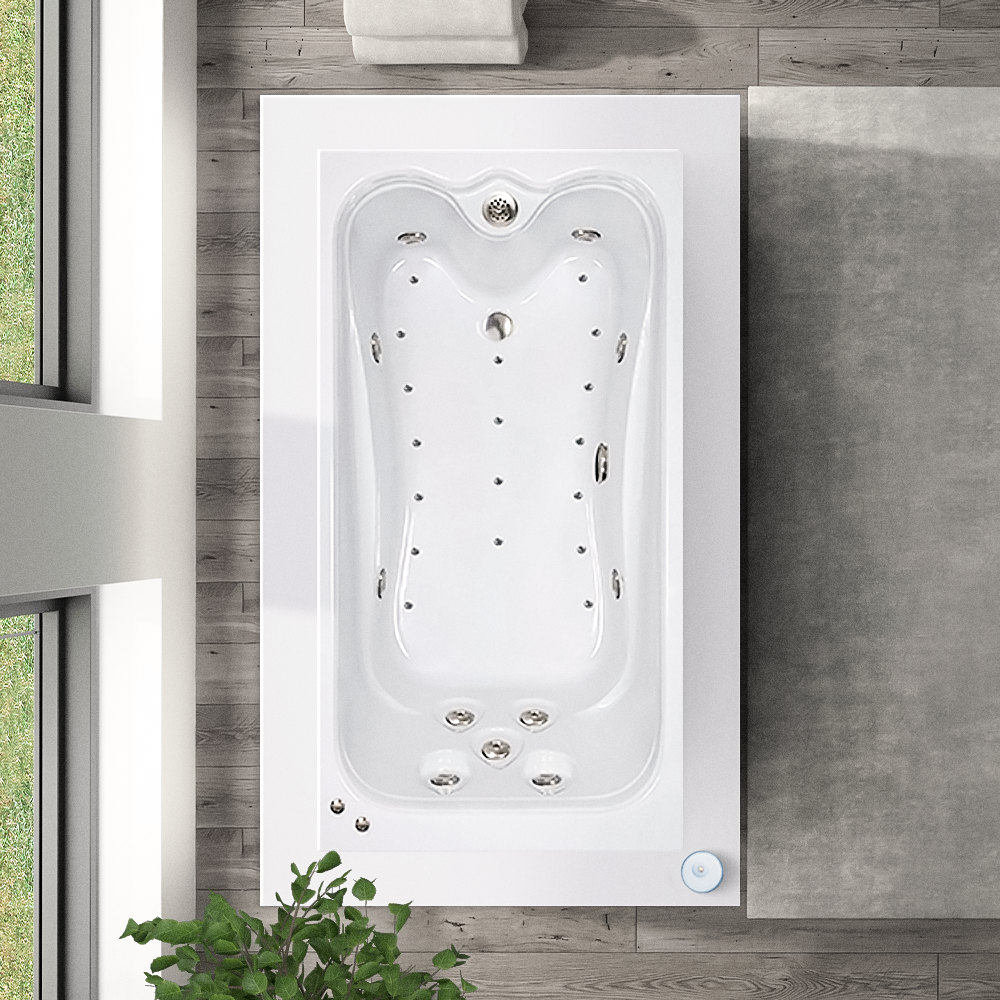 60" x 32" Elite Whirlpool and Air Combination Bathtub