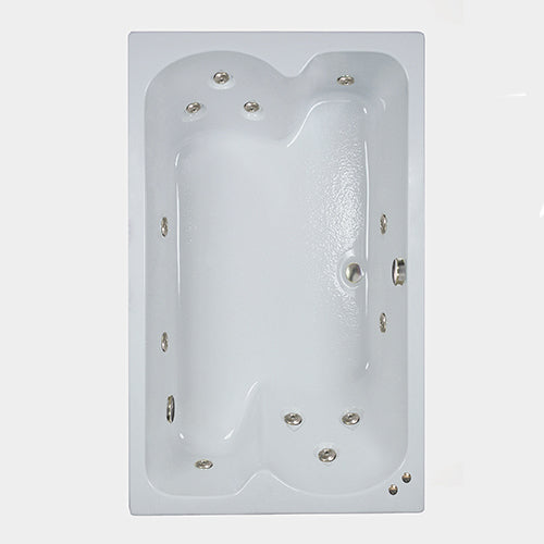 60 in. Acrylic Rectangular Drop-In Whirlpool Bathtub in White